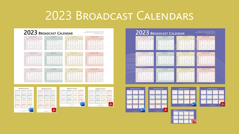Assortment of 2023 Broadcast Calendars