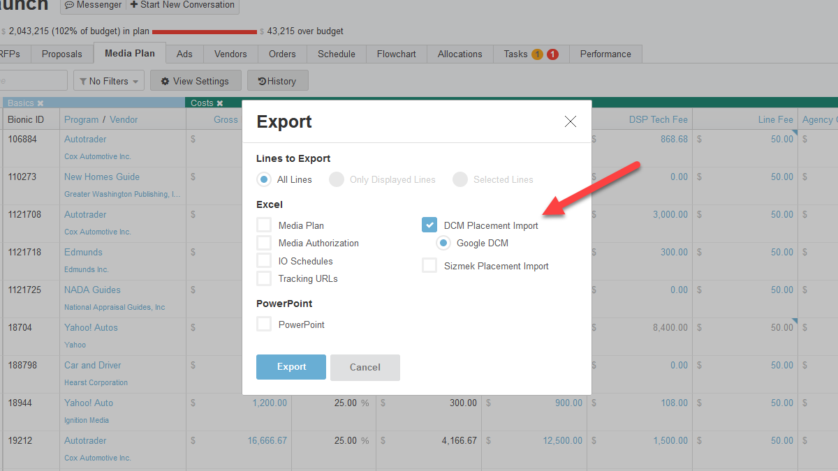 Google Campaign Manager Export