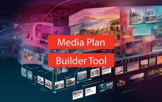 title "Media Plan Builder Tool" over media planning image background