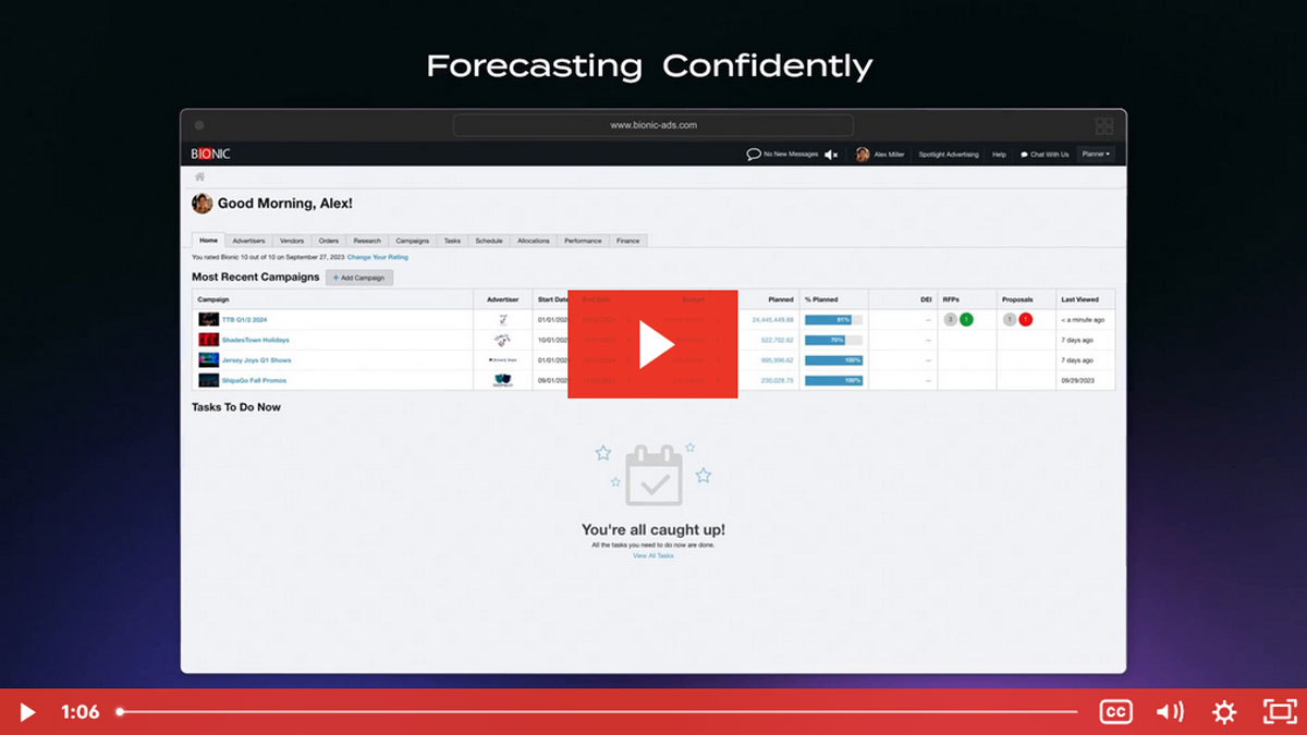 video thumbnail for "How to Accurately Forecast Your Advertising KPIs with Bionic"