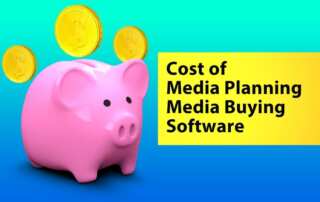 A piggy bank with title "Cost of Media Planning Media Buying Software"
